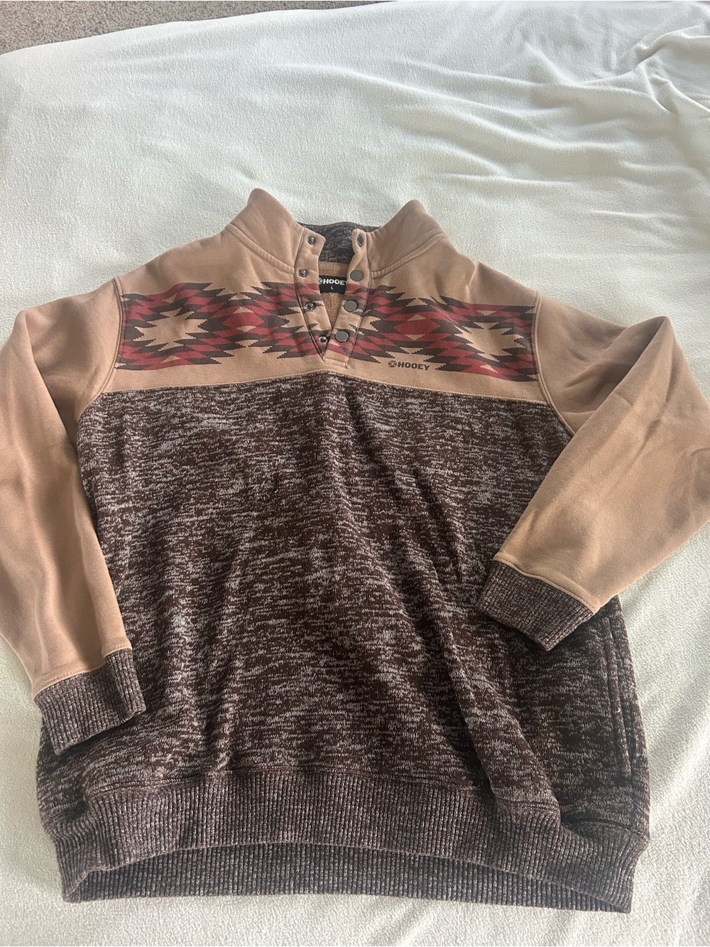 Hooey Brown & Tan Aztec Snap-Button Pullover